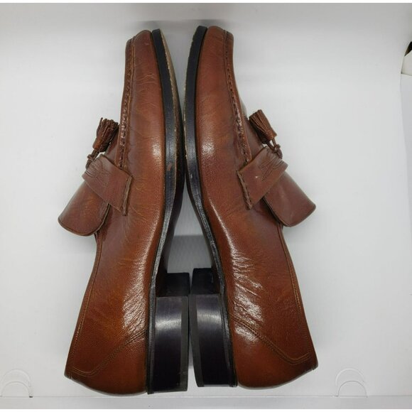 Vintage Florsheim Nevada Slip-On Dress Shoes, Gold Tassel Moccasin, Mens 9.5 D main image 9